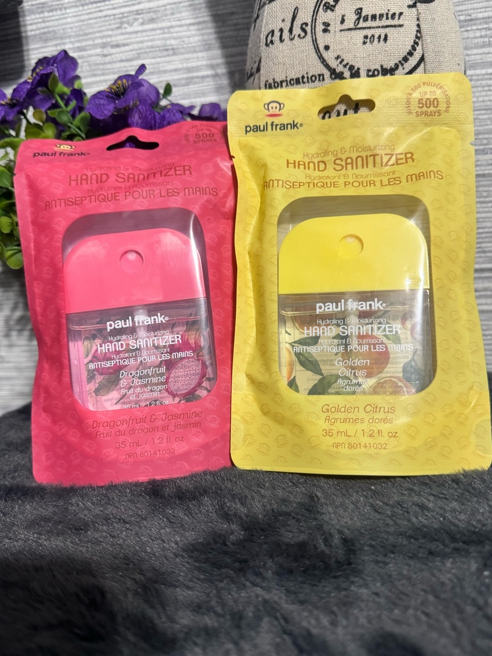 Paul Frank Hand Sanitizer Spray Duo - Pink & Yellow Pocket Sprays